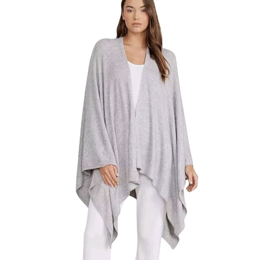 Barefoot Dreams Cozy Chic Lite Pewter Bamboo Rayon Blend Wrap One Size